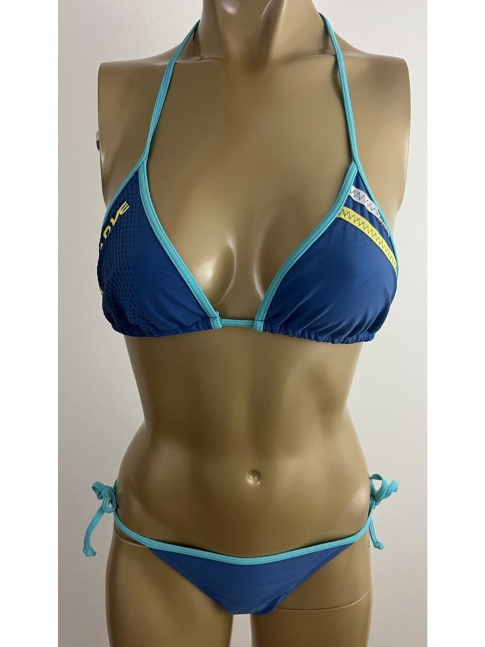 Body Glove Blue Tie Side Bikini Swimwear Triangle Adjustable Top Sz Medium